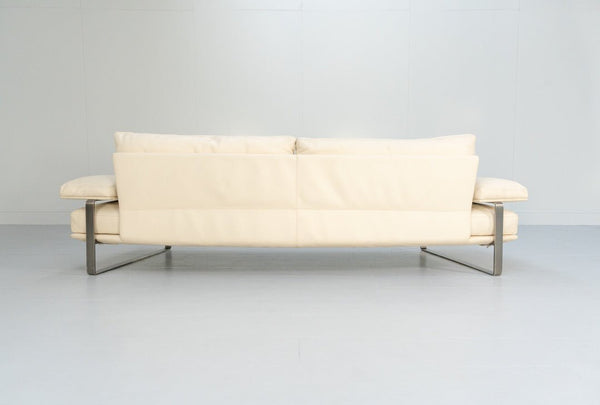 Molteni & C Still SDC250 Large Curved Sofa - In Ivory Leather @ REHAUS