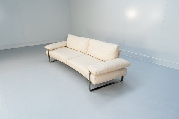Molteni & C Still SDC250 Large Curved Sofa - In Ivory Leather @ REHAUS