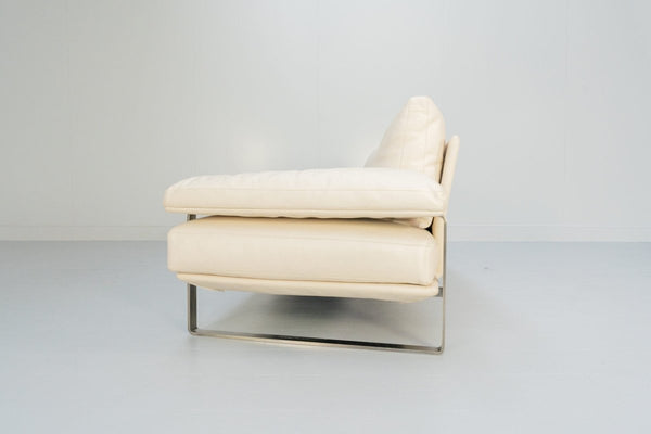 Molteni & C Still SDC250 Large Curved Sofa - In Ivory Leather @ REHAUS
