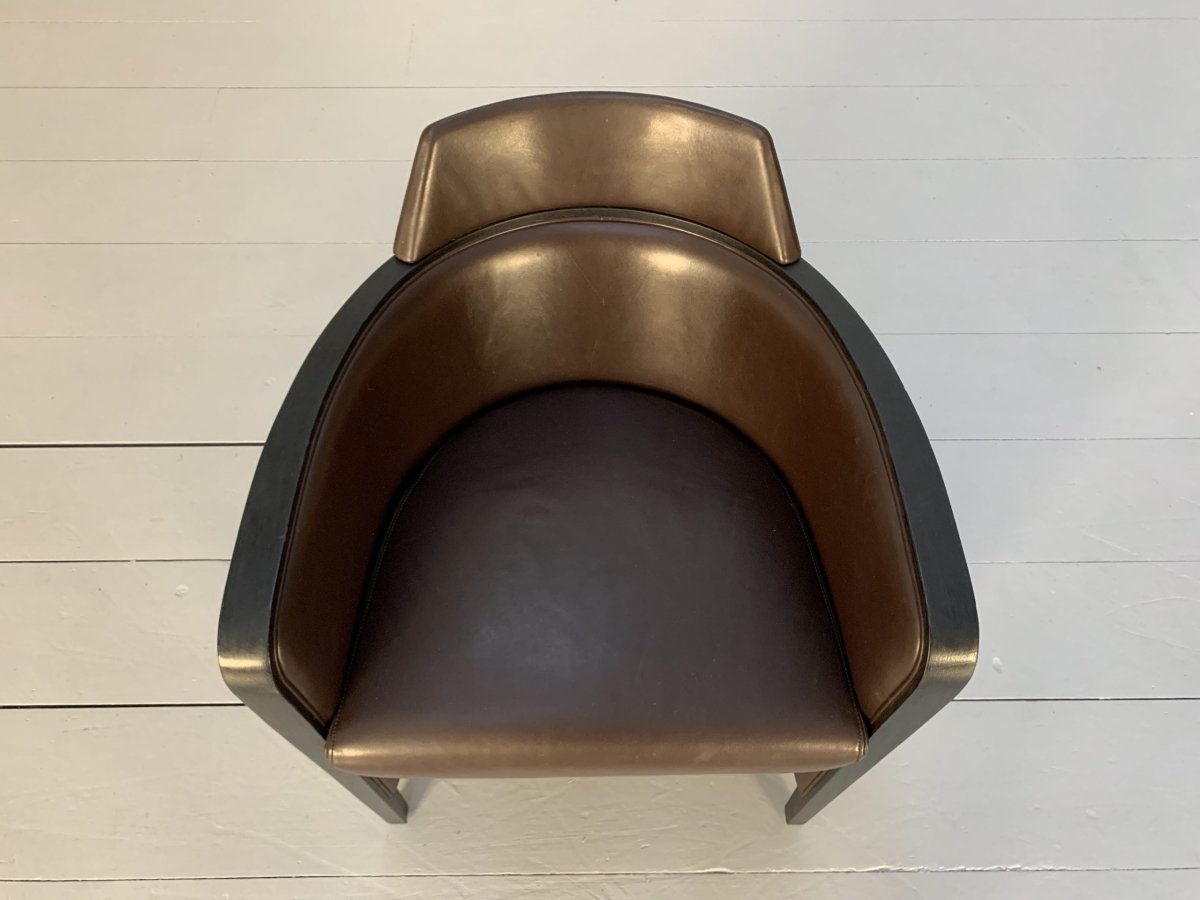 Moroso Miss Armchair - In Dark Brown Leather @ REHAUS