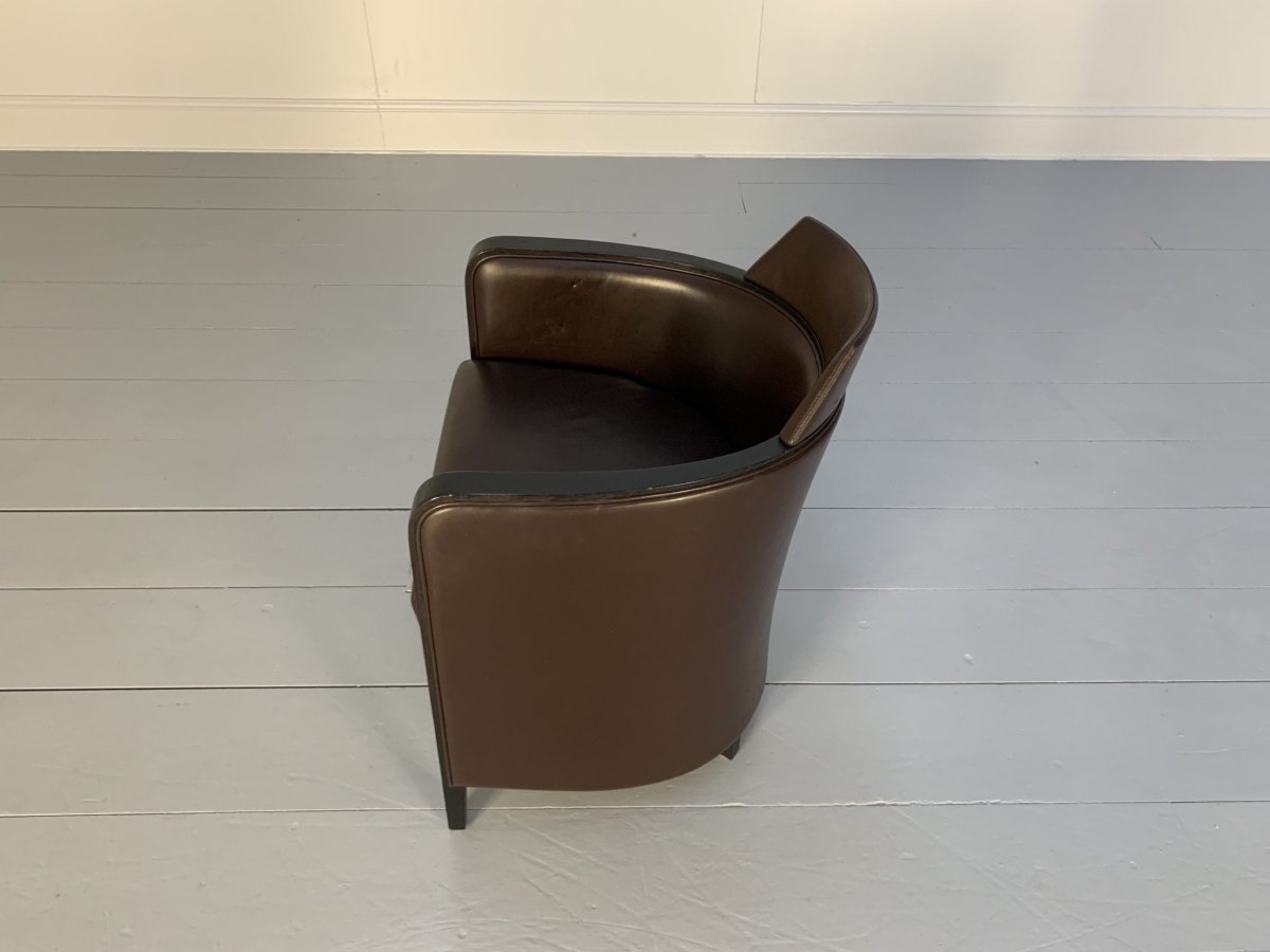 Moroso Miss Armchair - In Dark Brown Leather @ REHAUS