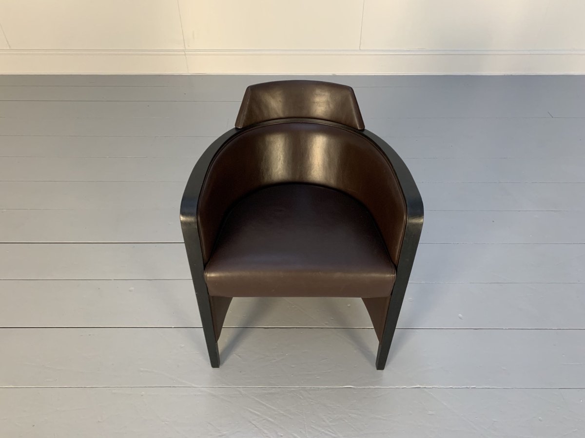 Moroso Miss Armchair - In Dark Brown Leather @ REHAUS