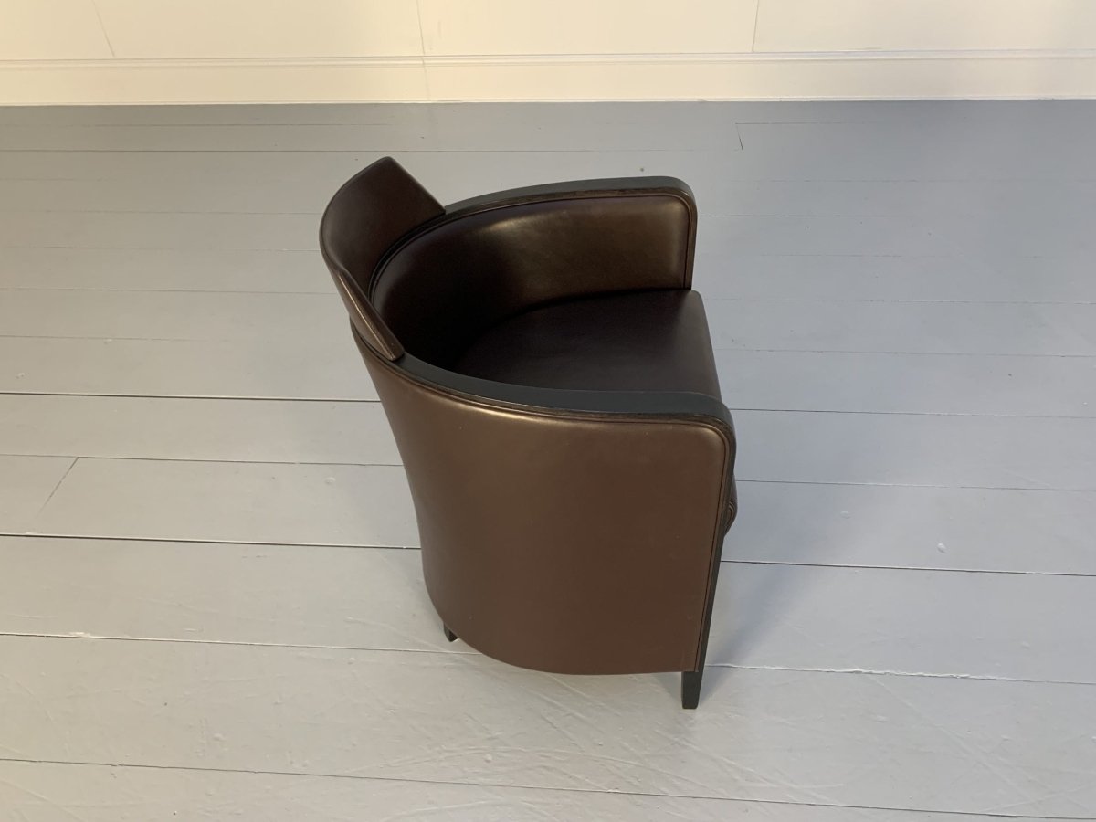 Moroso Miss Armchair - In Dark Brown Leather @ REHAUS