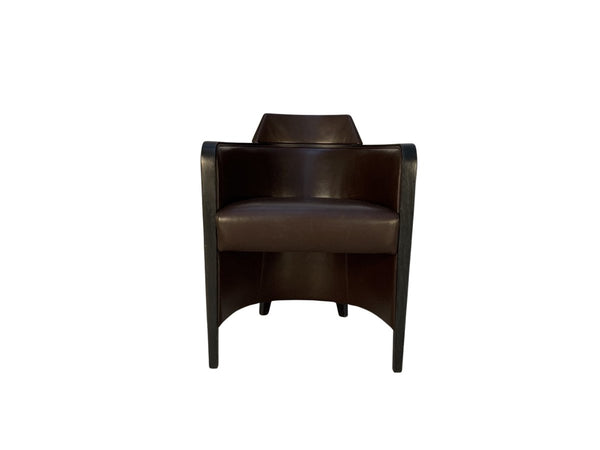 Moroso Miss Armchair - In Dark Brown Leather @ REHAUS