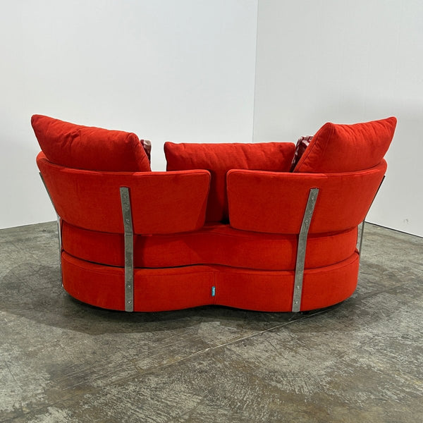 Myapple Swivel Velvet Loveseat by Fama @ REHAUS