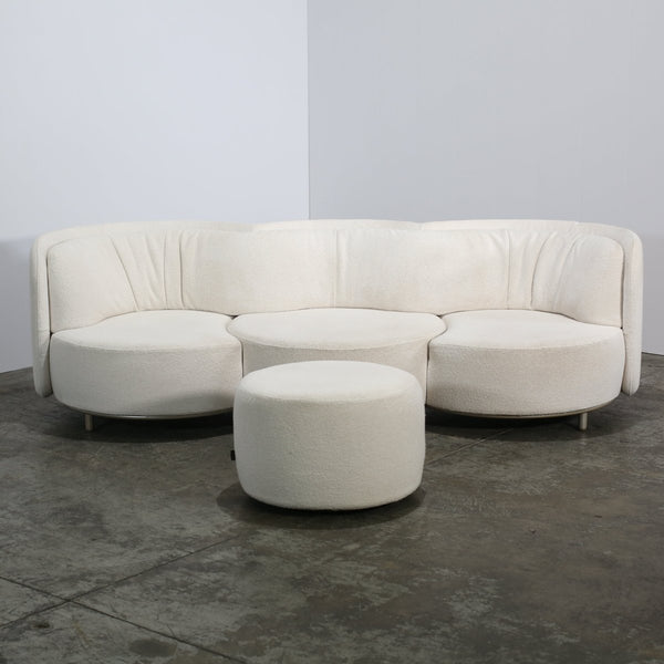 Natuzzi Four Seater Wave Sofa & Footstool by Nika Zupanc @ REHAUS