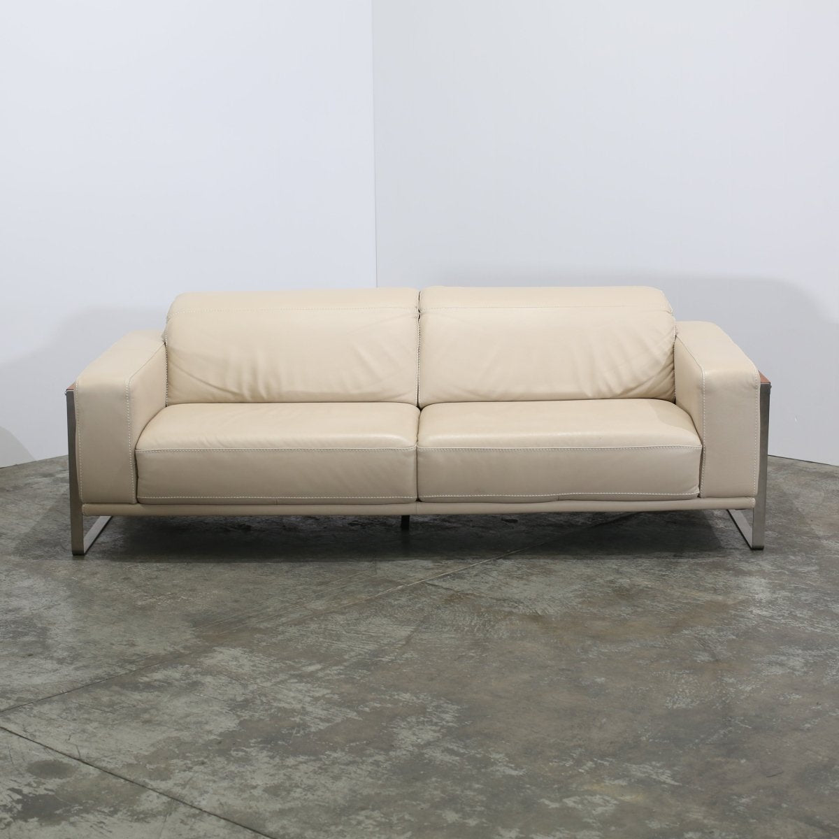 NicolettiHome Bamboo Three Seater Leather Sofa by Lauriero Design @ REHAUS
