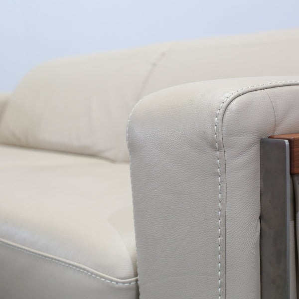 NicolettiHome Bamboo Three Seater Leather Sofa by Lauriero Design @ REHAUS