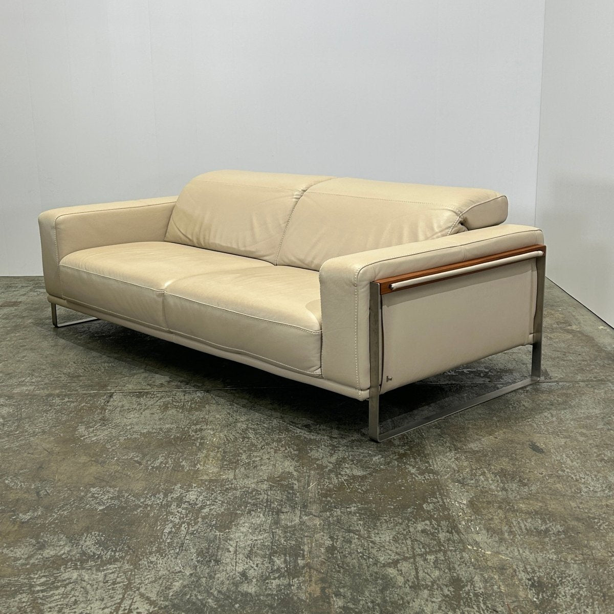 NicolettiHome Bamboo Three Seater Leather Sofa by Lauriero Design @ REHAUS