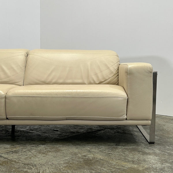 NicolettiHome Bamboo Three Seater Leather Sofa by Lauriero Design @ REHAUS