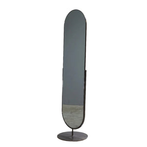 Novocastrian Port Free Tall Swing Mirror in Blackened Steel