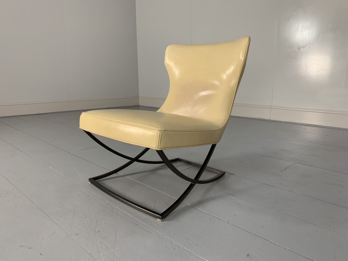 Pair of Baxter Paloma Chairs - In Cream Leather @ REHAUS