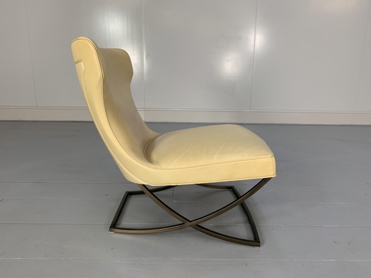 Pair of Baxter Paloma Chairs - In Cream Leather @ REHAUS