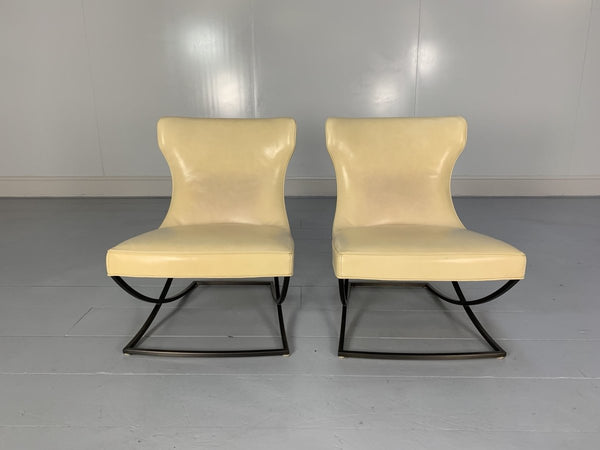 Pair of Baxter Paloma Chairs - In Cream Leather @ REHAUS