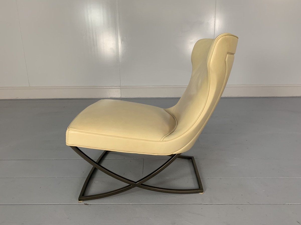 Pair of Baxter Paloma Chairs - In Cream Leather @ REHAUS