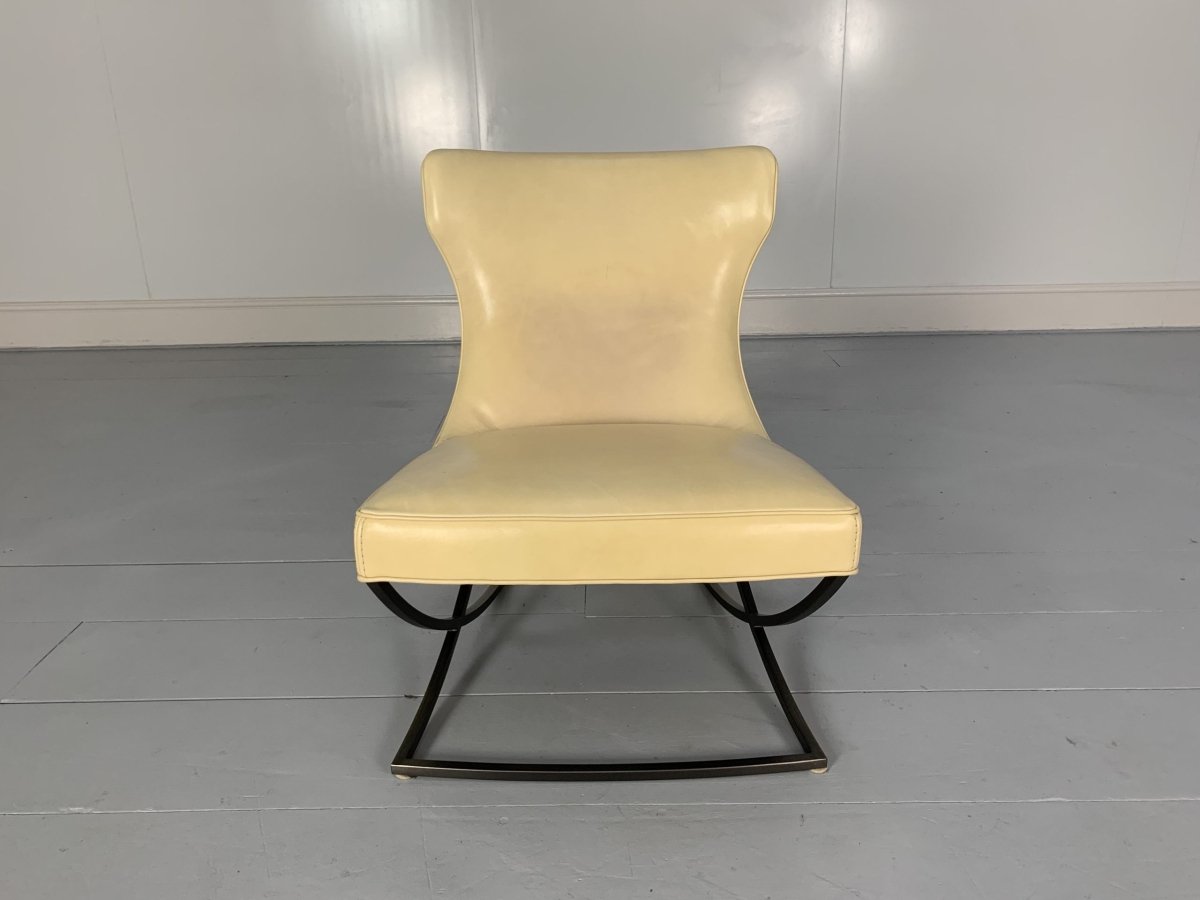 Pair of Baxter Paloma Chairs - In Cream Leather @ REHAUS