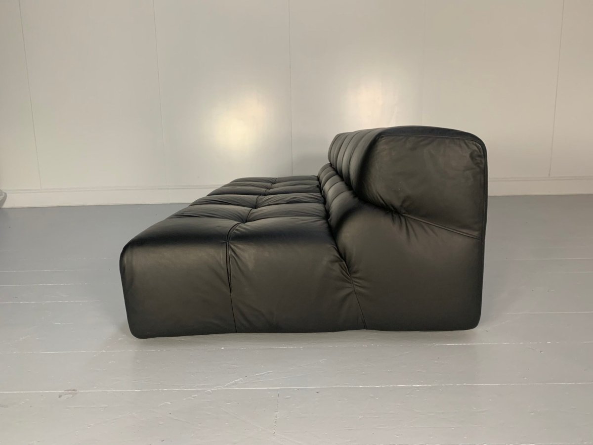 Pair of B&B Italia Tufty Time Sofas - In Black Leather @ REHAUS