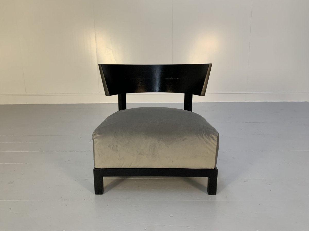 Pair of Flexform Thomas Armchairs - In Grey Velvet @ REHAUS