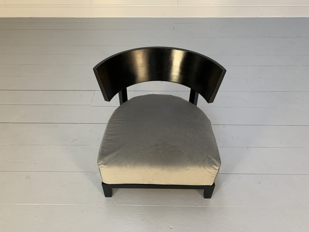 Pair of Flexform Thomas Armchairs - In Grey Velvet @ REHAUS