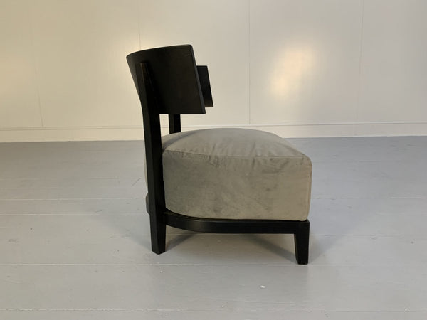 Pair of Flexform Thomas Armchairs - In Grey Velvet @ REHAUS