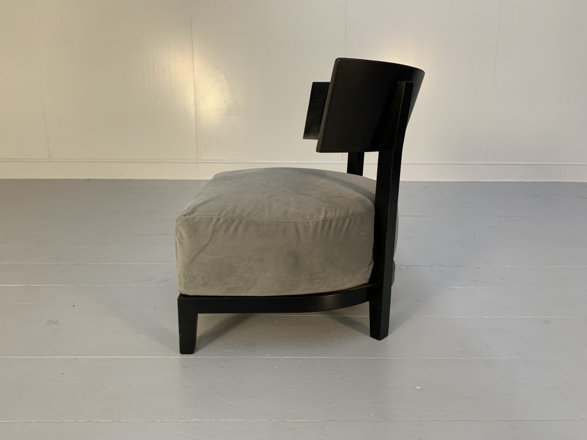 Pair of Flexform Thomas Armchairs - In Grey Velvet @ REHAUS