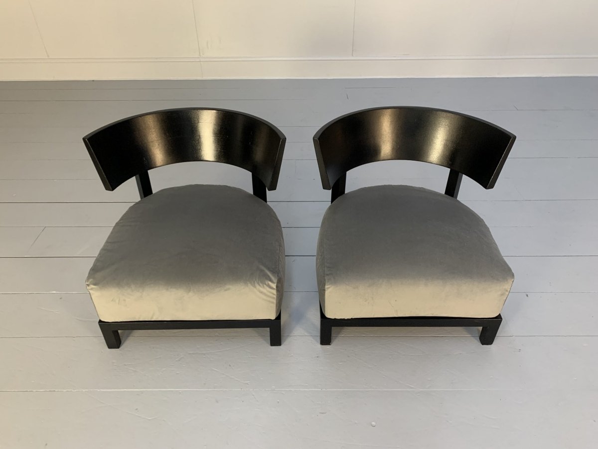 Pair of Flexform Thomas Armchairs - In Grey Velvet @ REHAUS