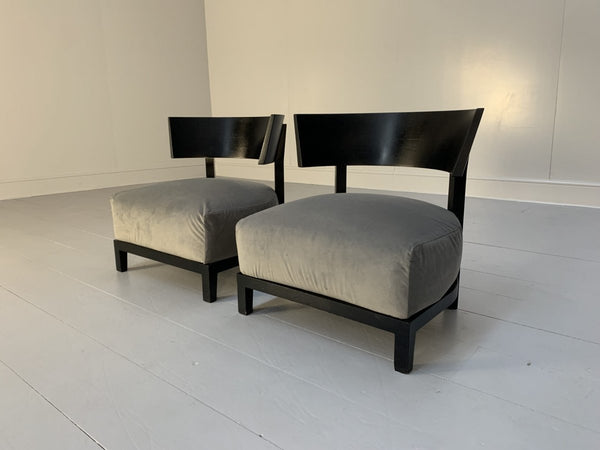 Pair of Flexform Thomas Armchairs - In Grey Velvet @ REHAUS