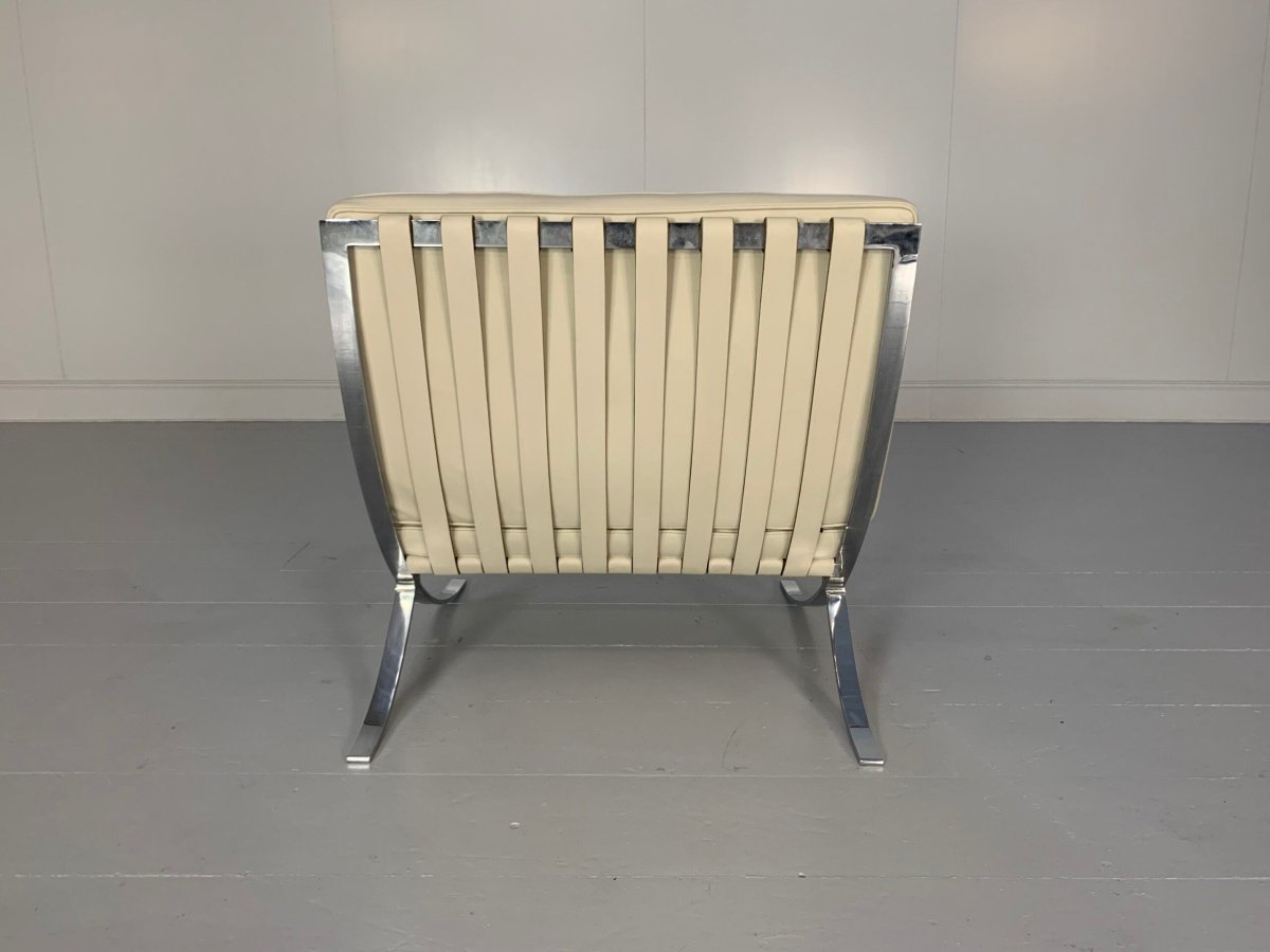 Pair of Knoll Studio Barcelona Chairs - In Pale Leather @ REHAUS