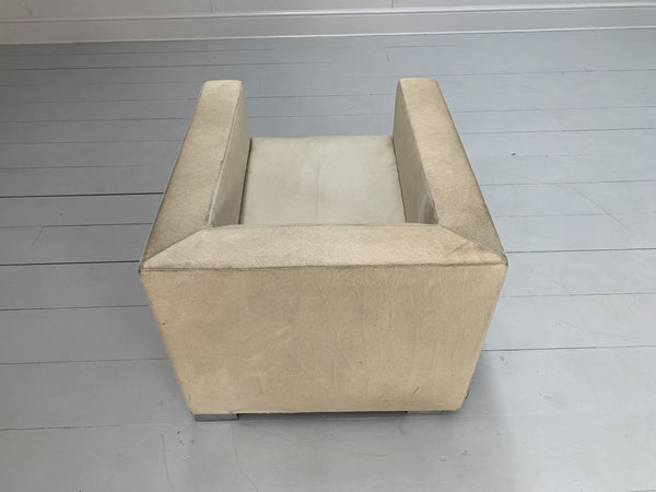 Pair of Minotti Suitcase Club Armchairs - In Pony Skin & Pelle Leather @ REHAUS