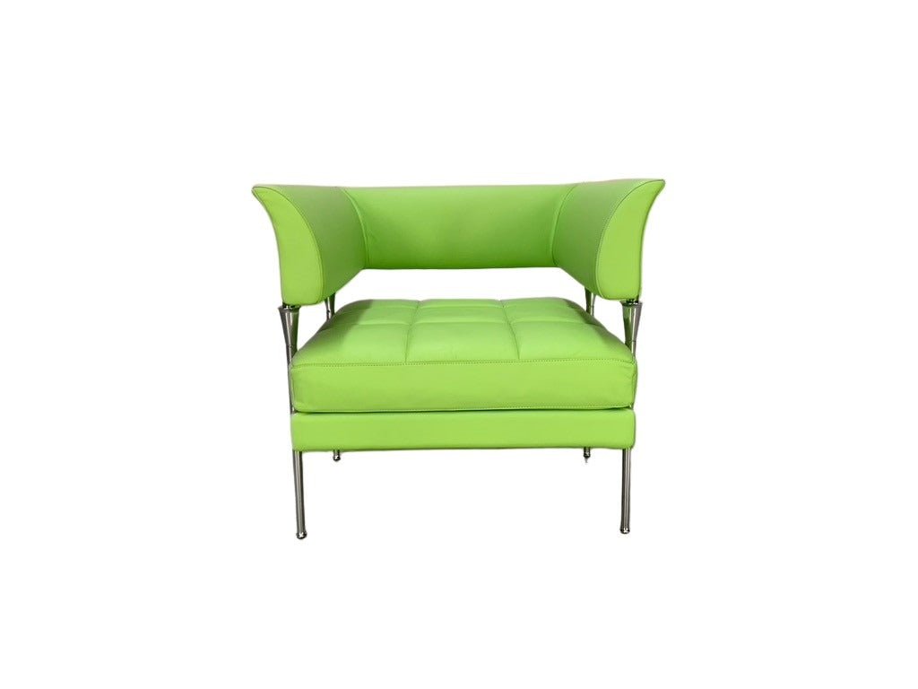 Poltrona Frau Hydra Enif Armchair - In Green Pelle Frau SC Leather @ REHAUS