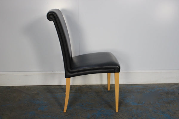 Poltrona Frau Vittoria Dining Chair in Black Pelle Frau Leather @ REHAUS