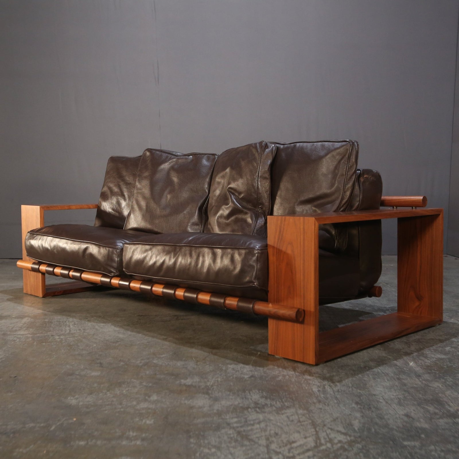 Porada Black Leather Sofa @ REHAUS
