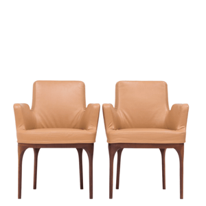 Porada Brown Leather Armchairs, Set of Two @ REHAUS