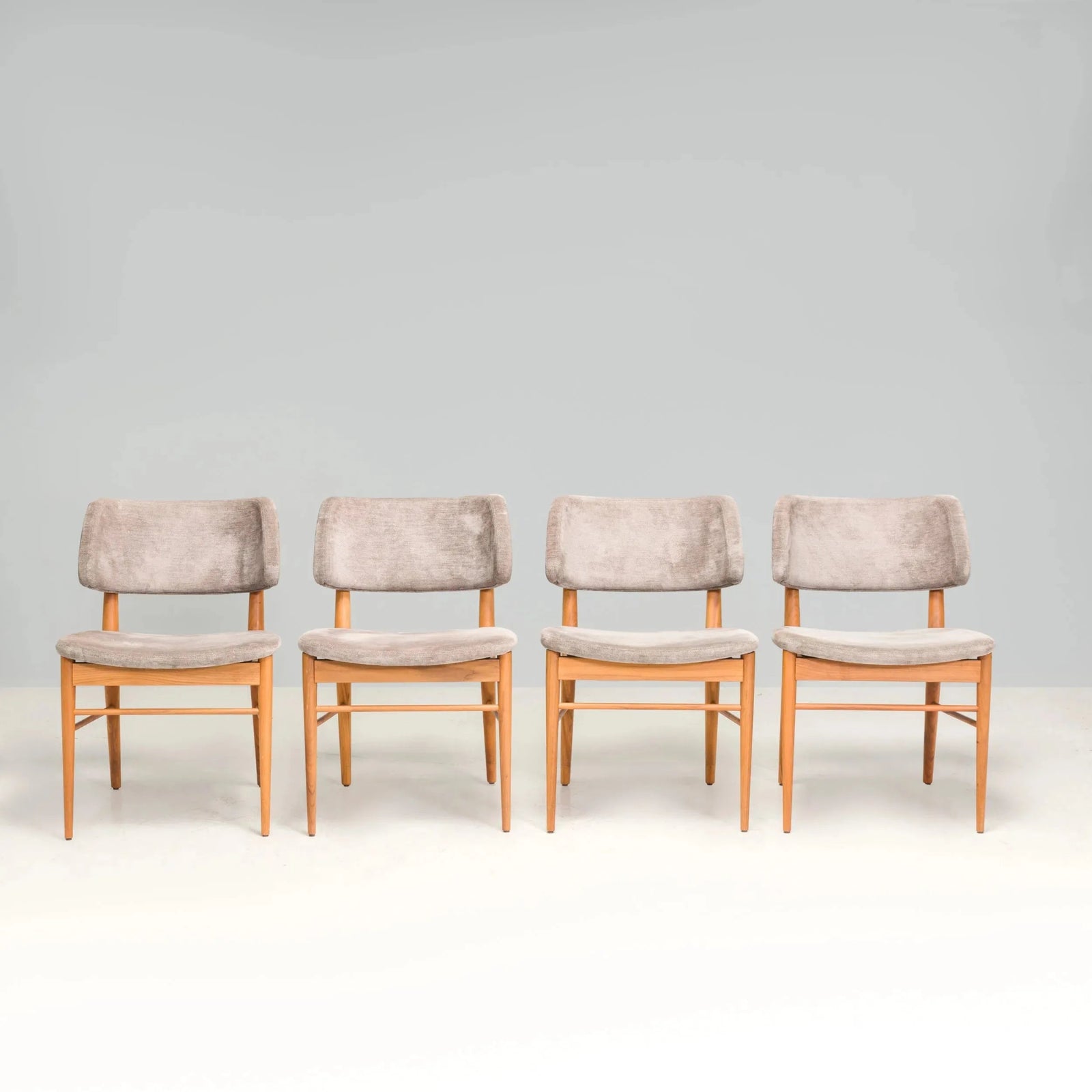 Porada Oak & Grey Fabric Nissa Dining Chairs, Set of 4 - REHAUS - Maurizio Marconato and Terry Zappa