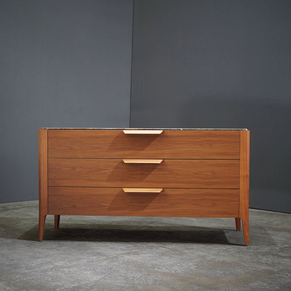Porada Ziggy Chest of Drawers in Canaletta Walnut and Emperador Marble by Carlo Ballabio - REHAUS - Porada