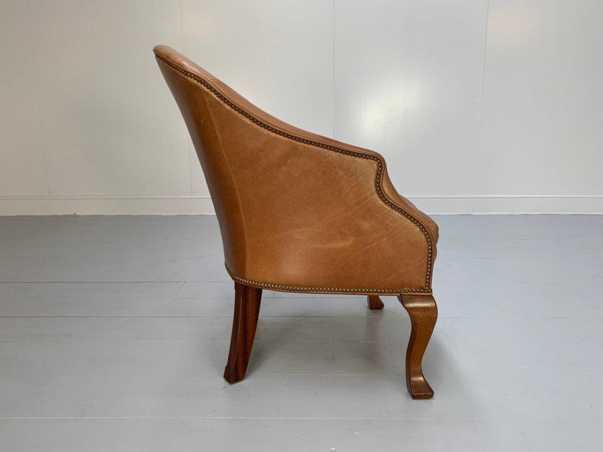 Ralph Lauren Beldon Armchair - In Tan Brown Saddle Leather @ REHAUS