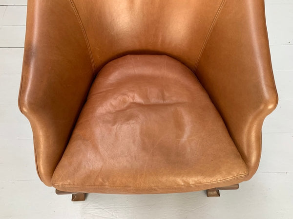 Ralph Lauren Beldon Armchair - In Tan Brown Saddle Leather @ REHAUS