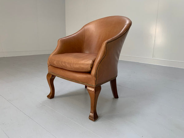 Ralph Lauren Beldon Armchair - In Tan Brown Saddle Leather @ REHAUS