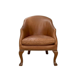 Ralph Lauren Beldon Armchair - In Tan Brown Saddle Leather @ REHAUS