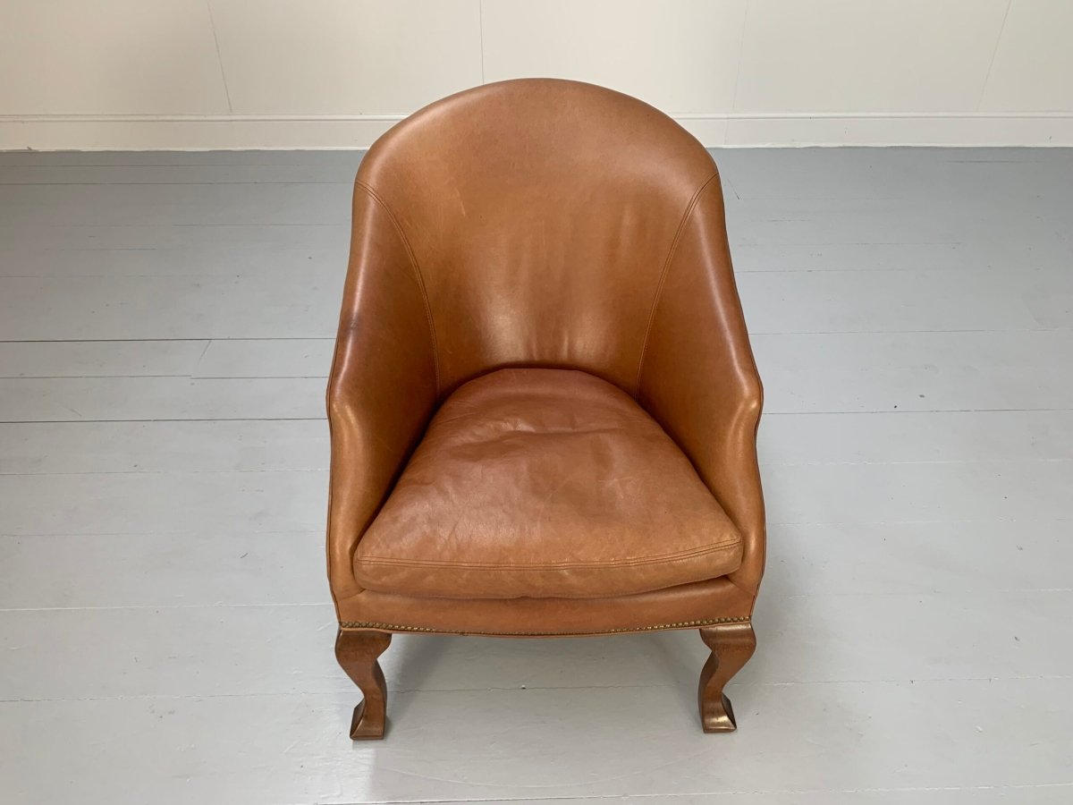 Ralph Lauren Beldon Armchair - In Tan Brown Saddle Leather @ REHAUS