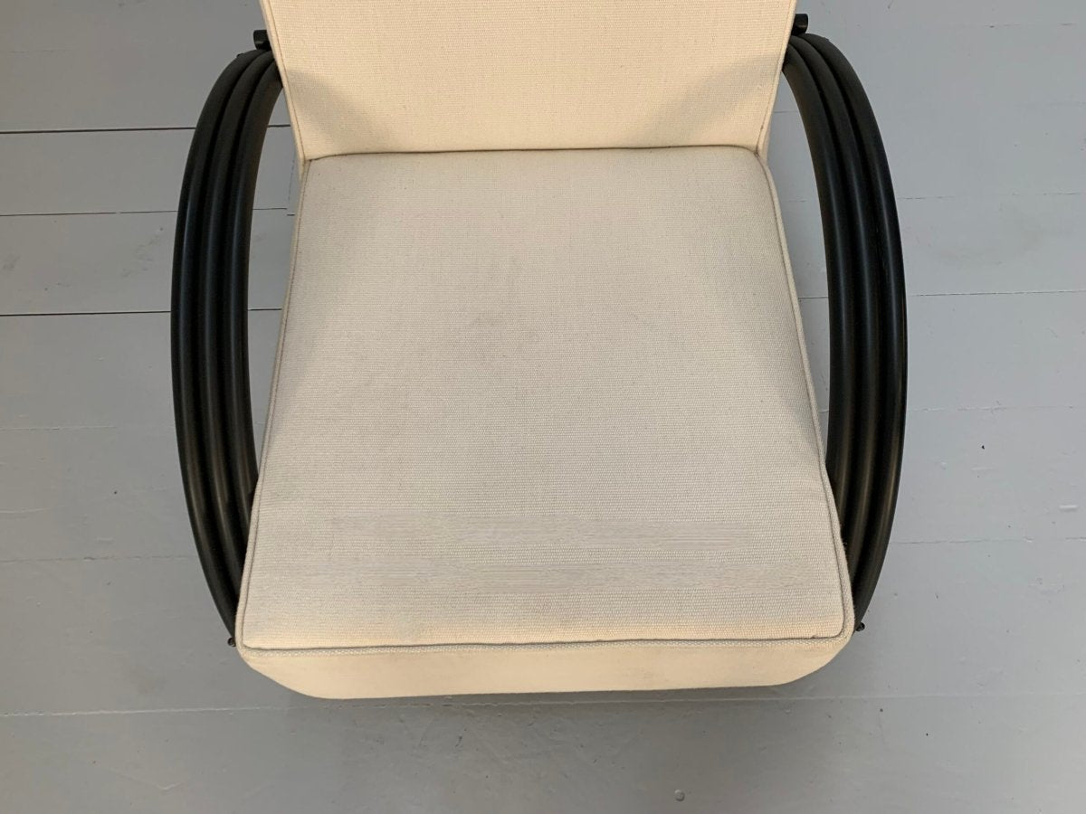 Ralph Lauren Hudson Street Lounge Chair Armchair - In Pale - Linen and Blackened - Metalwork @ REHAUS