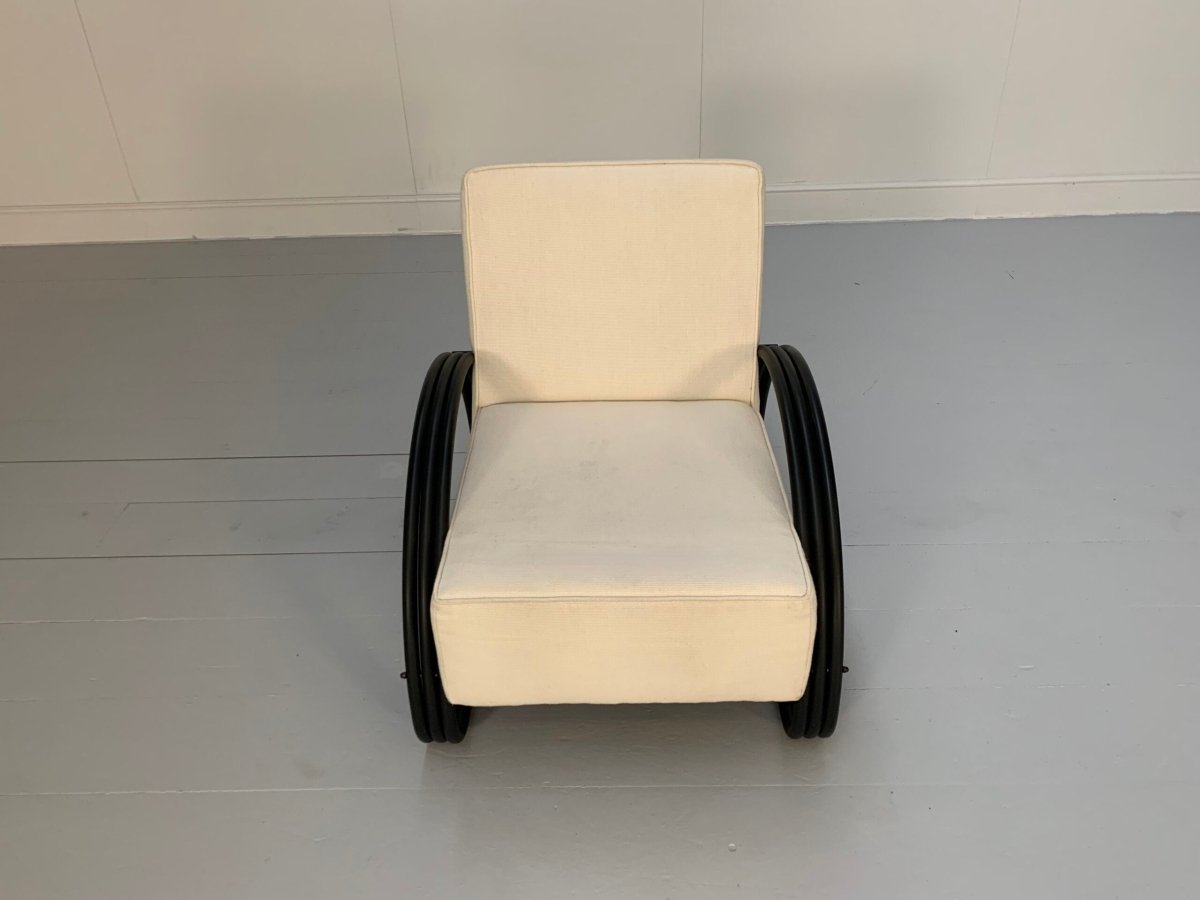 Ralph Lauren Hudson Street Lounge Chair Armchair - In Pale - Linen and Blackened - Metalwork @ REHAUS