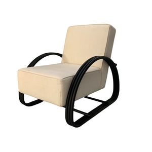 Ralph Lauren Hudson Street Lounge Chair Armchair - In Pale - Linen and Blackened - Metalwork @ REHAUS