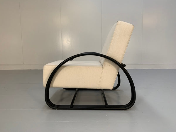 Ralph Lauren Hudson Street Lounge Chair Armchair - In Pale - Linen and Blackened - Metalwork @ REHAUS