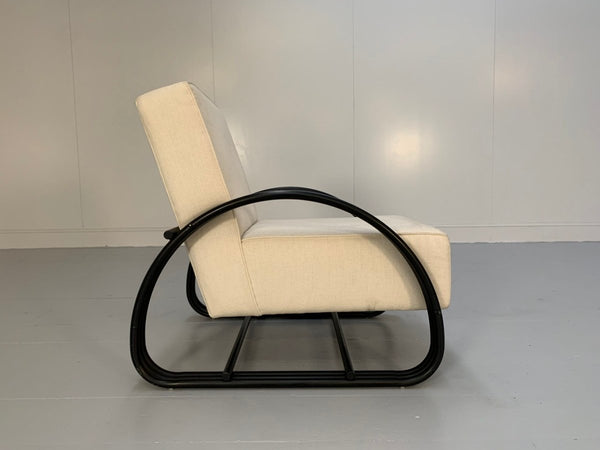 Ralph Lauren Hudson Street Lounge Chair Armchair - In Pale - Linen and Blackened - Metalwork @ REHAUS