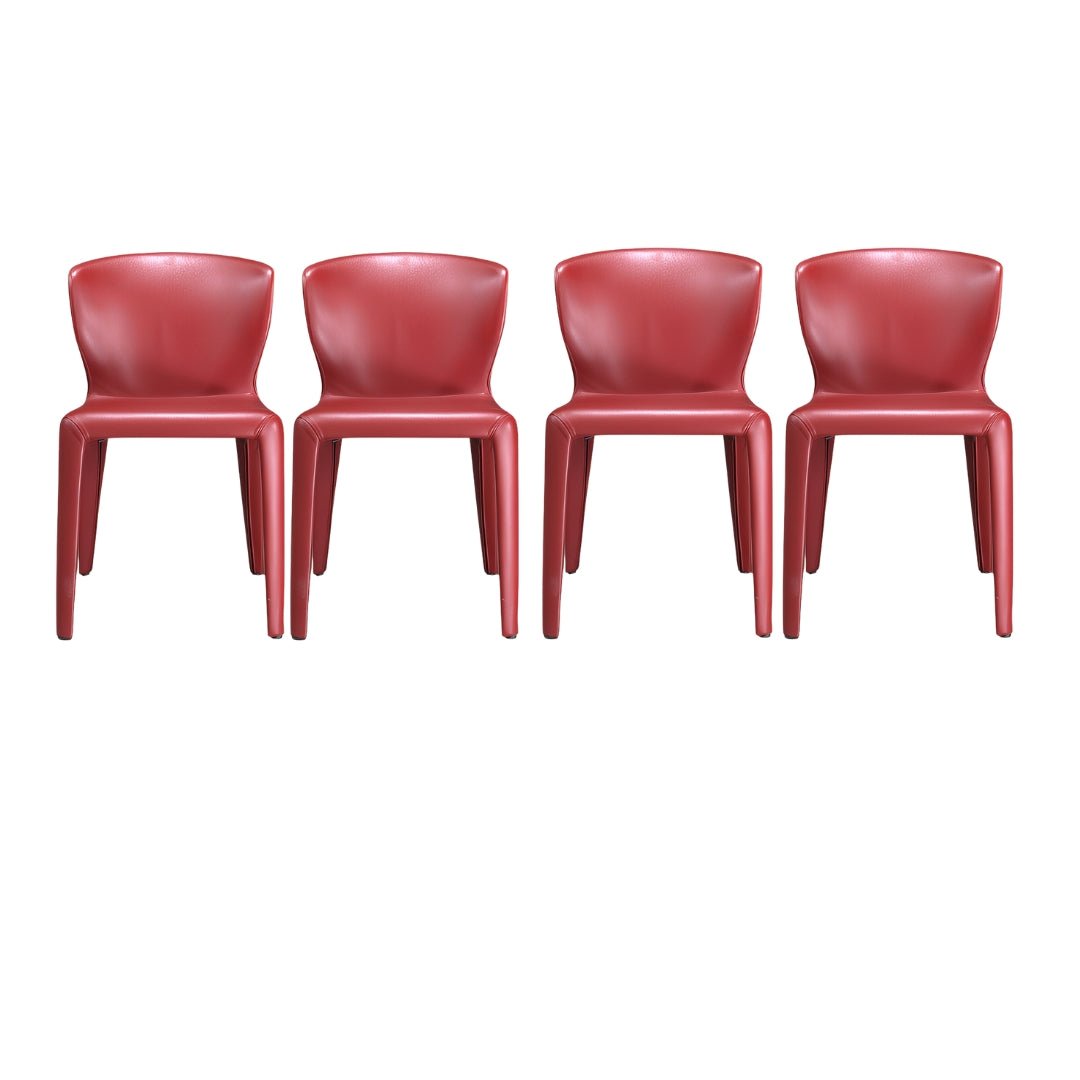Red Leather Cassina Hola Dining Chair, Set of Four @ REHAUS