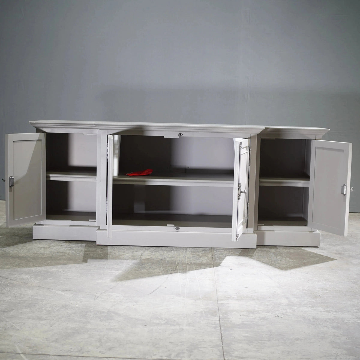 Restoration Hardware French Panel Grey Media Sideboard by Luay Al - Rawi - REHAUS - Restoration Hardware