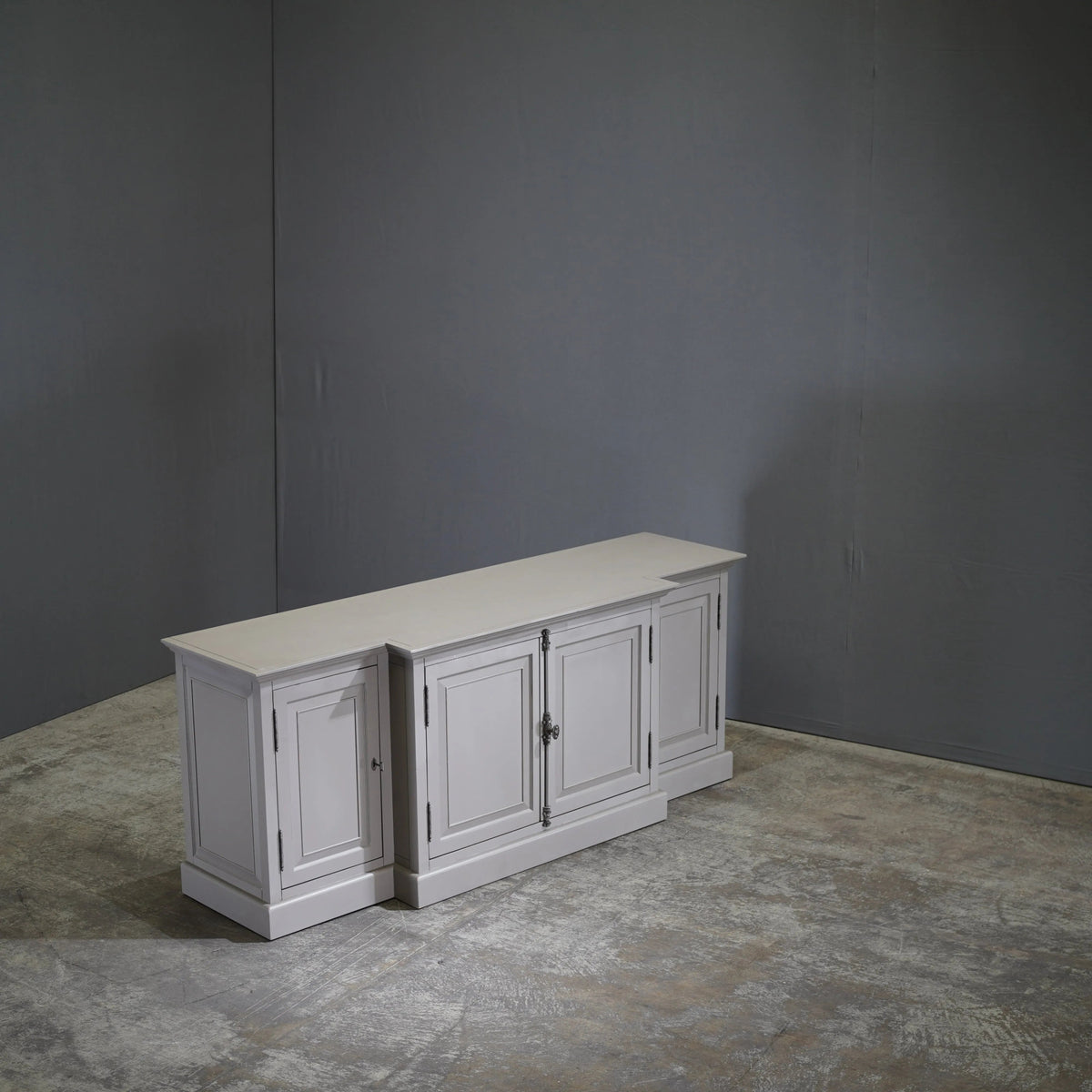 Restoration Hardware French Panel Grey Media Sideboard by Luay Al - Rawi - REHAUS - Restoration Hardware