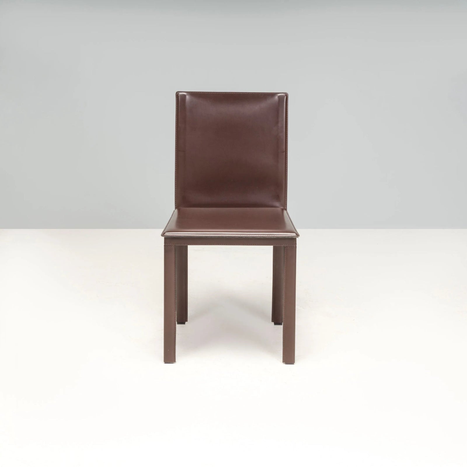 Riva 1920 Brown Leather Dining Chairs, Set of 8 - REHAUS - Riva
