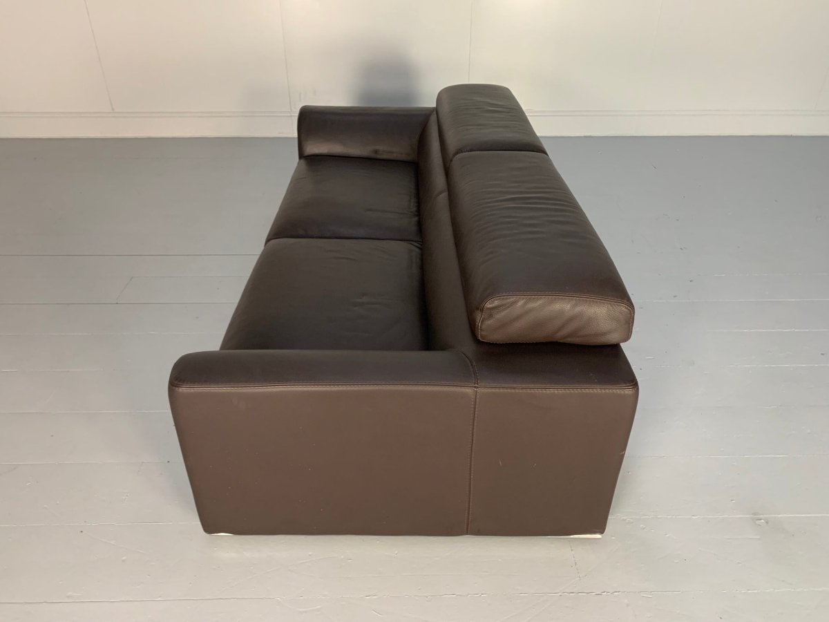 Roche Bobois 3 - Seat Sofa - In Dark Brown Leather @ REHAUS